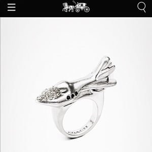 COACH Silver Rocket Ring w/ faux gemstones